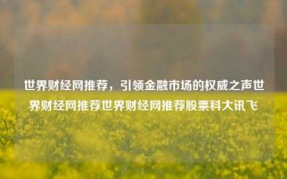 世界财经网推荐，引领金融市场的权威之声世界财经网推荐世界财经网推荐股票科大讯飞