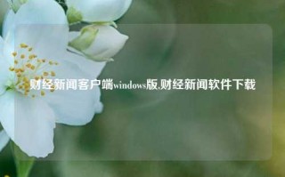 财经新闻客户端windows版,财经新闻软件下载