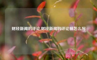 财经新闻的评论,财经新闻的评论稿怎么写