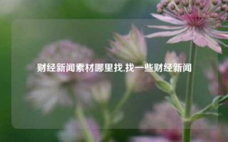 财经新闻素材哪里找,找一些财经新闻