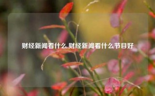 财经新闻看什么,财经新闻看什么节目好