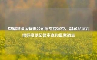 中储粮储运有限公司原党委常委、副总经理刘福群接受纪律审查和监察调查