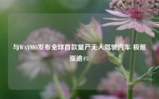 与WAYMO发布全球首款量产无人驾驶汽车 极氪涨逾4%