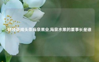 财经新闻头条海泉果业,海泉水果的董事长是谁