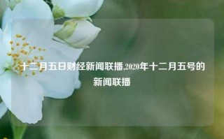 十二月五日财经新闻联播,2020年十二月五号的新闻联播