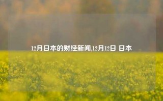 12月日本的财经新闻,12月12日 日本