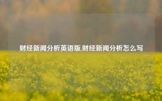 财经新闻分析英语版,财经新闻分析怎么写