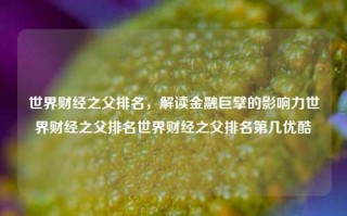 世界财经之父排名，解读金融巨擘的影响力世界财经之父排名世界财经之父排名第几优酷