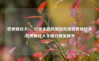 世界财经大V，引领金融风潮的先锋世界财经大v世界财经大学排行榜吴柳芳