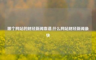 哪个网站的财经新闻靠谱,什么网站财经新闻最快