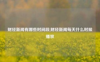 财经新闻有哪些时间段,财经新闻每天什么时候播放