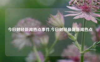 今日财经新闻热点事件,今日财经最新新闻热点