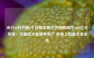 央行10月开展6个月期买断式逆回购操作5000亿元 专家：可盘活大量债券资产 本质上仍是资金业务