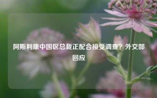 阿斯利康中国区总裁正配合接受调查？外交部回应