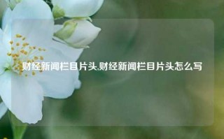 财经新闻栏目片头,财经新闻栏目片头怎么写