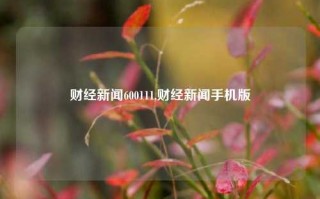 财经新闻600111,财经新闻手机版