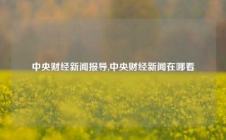 中央财经新闻报导,中央财经新闻在哪看