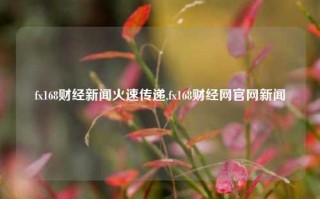 fx168财经新闻火速传递,fx168财经网官网新闻