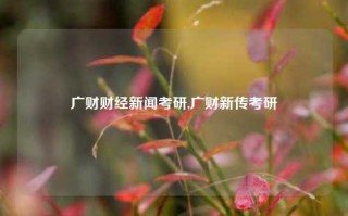 广财财经新闻考研,广财新传考研