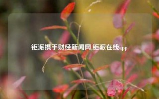 钜派携手财经新闻网,钜派在线app