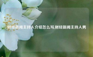 财经新闻主持人介绍怎么写,财经新闻主持人男