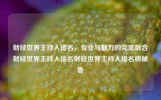 财经世界主持人排名，专业与魅力的完美融合财经世界主持人排名财经世界主持人排名榜秘鲁