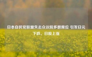 日本自民党联盟失去众议院多数席位 引发日元下跌、日股上涨