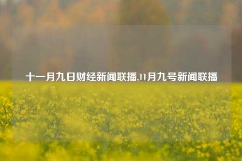 十一月九日财经新闻联播,11月九号新闻联播-第1张图片-世界财经