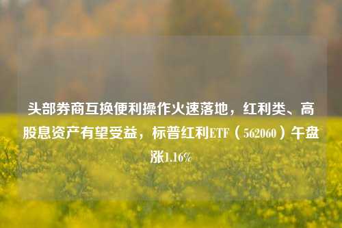 头部券商互换便利操作火速落地，红利类、高股息资产有望受益，标普红利ETF（562060）午盘涨1.16%-第1张图片-世界财经