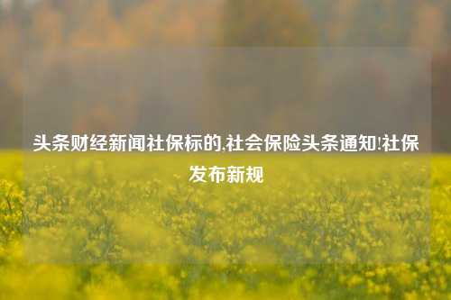 头条财经新闻社保标的,社会保险头条通知!社保发布新规-第1张图片-世界财经