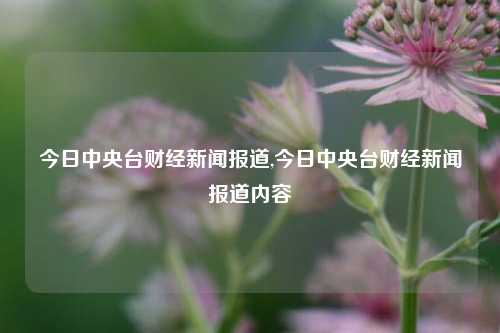 今日中央台财经新闻报道,今日中央台财经新闻报道内容-第1张图片-世界财经