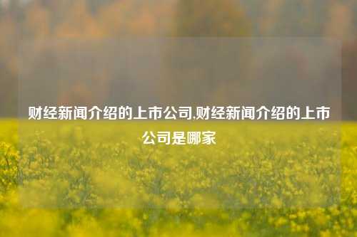 财经新闻介绍的上市公司,财经新闻介绍的上市公司是哪家-第1张图片-世界财经