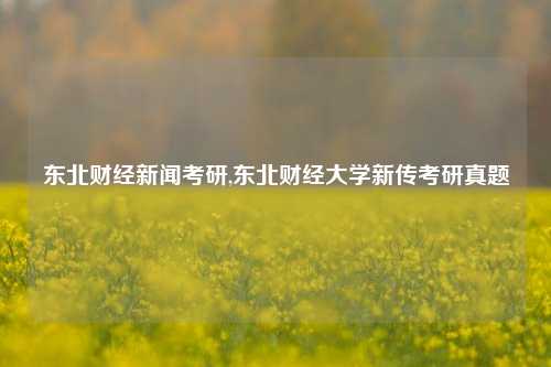 东北财经新闻考研,东北财经大学新传考研真题-第1张图片-世界财经