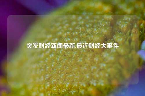 突发财经新闻最新,最近财经大事件-第1张图片-世界财经