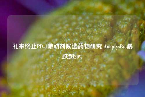 礼来终止PD-1激动剂候选药物研究 AnaptysBio暴跌超20%-第1张图片-世界财经