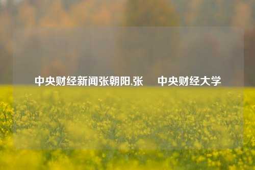 中央财经新闻张朝阳,张雱 中央财经大学-第1张图片-世界财经