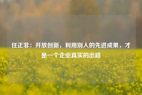 任正非：开放创新，利用别人的先进成果，才是一个企业真实的出路-第1张图片-世界财经