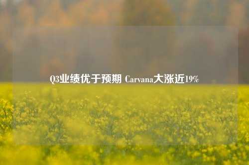 Q3业绩优于预期 Carvana大涨近19%-第1张图片-世界财经