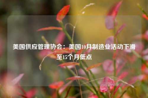 美国供应管理协会：美国10月制造业活动下滑至15个月低点-第1张图片-世界财经