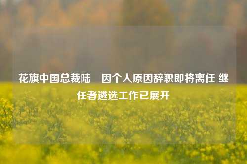 花旗中国总裁陆烜因个人原因辞职即将离任 继任者遴选工作已展开-第1张图片-世界财经