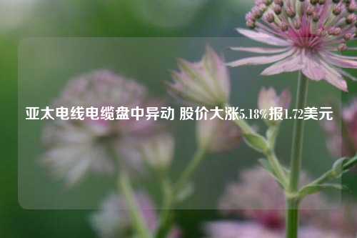 亚太电线电缆盘中异动 股价大涨5.18%报1.72美元-第1张图片-世界财经