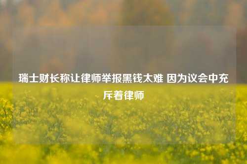 瑞士财长称让律师举报黑钱太难 因为议会中充斥着律师-第1张图片-世界财经