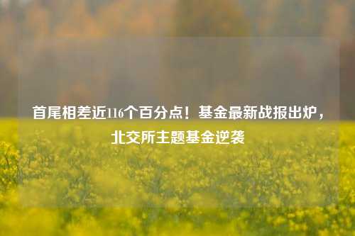 首尾相差近116个百分点！基金最新战报出炉，北交所主题基金逆袭-第1张图片-世界财经