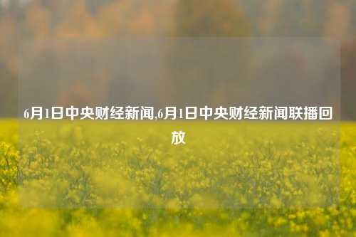 6月1日中央财经新闻,6月1日中央财经新闻联播回放-第1张图片-世界财经