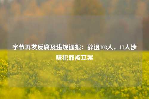 字节再发反腐及违规通报：辞退103人，11人涉嫌犯罪被立案-第1张图片-世界财经