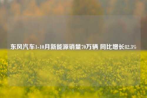 东风汽车1-10月新能源销量70万辆 同比增长82.3%-第1张图片-世界财经