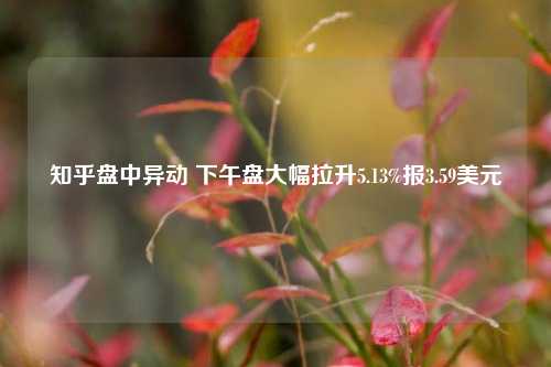 知乎盘中异动 下午盘大幅拉升5.13%报3.59美元-第1张图片-世界财经