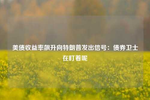 美债收益率飙升向特朗普发出信号：债券卫士在盯着呢-第1张图片-世界财经