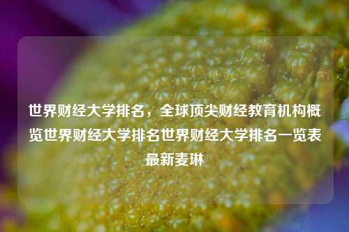 世界财经大学排名，全球顶尖财经教育机构概览世界财经大学排名世界财经大学排名一览表最新麦琳-第1张图片-世界财经