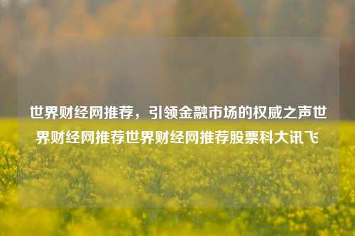 世界财经网推荐，引领金融市场的权威之声世界财经网推荐世界财经网推荐股票科大讯飞-第1张图片-世界财经